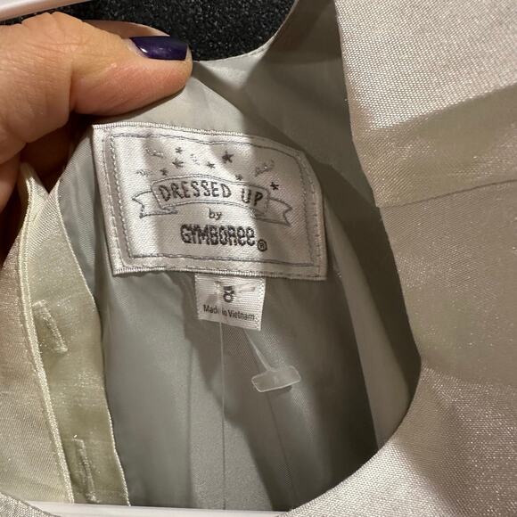 NEW Dressed Up by Gymboree Silver Party Dress w Tulle, Sz 8 (8B) - Picture 2 of 7